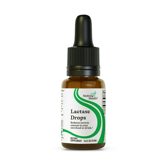 Seeking Health Lactase Drops - Liquid Supplement with Lactase Enzyme for Dairy Intolerance Support - Intolerance Support for Digestion - Lactase Enzyme Supplement - 0.50 fl oz, 52 Servings