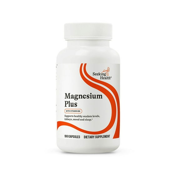 Seeking Health Magnesium Plus, Doctor Formulated Vitamin B6 Supplement Plus Magnesium, Supports Better Sleep, Support, Vegetarian Capsules (100 Capsules)