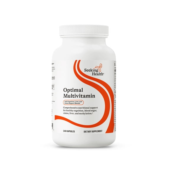 Seeking Health Optimal Multivitamin, Active B Vitamins and L-5-MTHF, Riboflavin, B6, Bioavailable Folate and B12, CoQ10, Methylation Support, Vegetarian (240 Capsules)