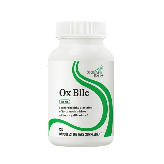 Seeking Health Ox Bile, 125 mg Digestive Enzyme Supplement, Gallbladder Support, Histamine Intolerance Support, Vegetarian Capsules (120 Capsules)