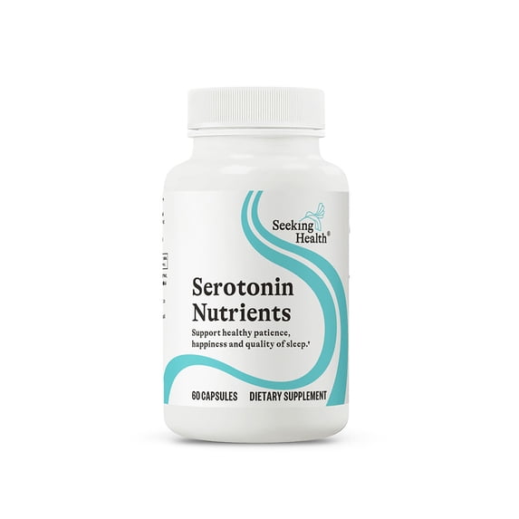 Seeking Health Serotonin Nutrients, Supports Healthy Sleep, 5-HTP Supplement with Vitamin B6 and Saffron Extract, Vegan and Vegetarian (60 capsules)