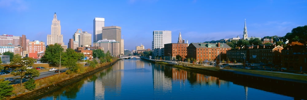 Seekonk River Passing Through Providence Rhode Island Canvas Art - Panoramic Images (36 x 12)