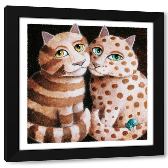 Laura Seeley 12x12 Black Modern Wood Framed Wall Art Titled - First Date (with Mouse)