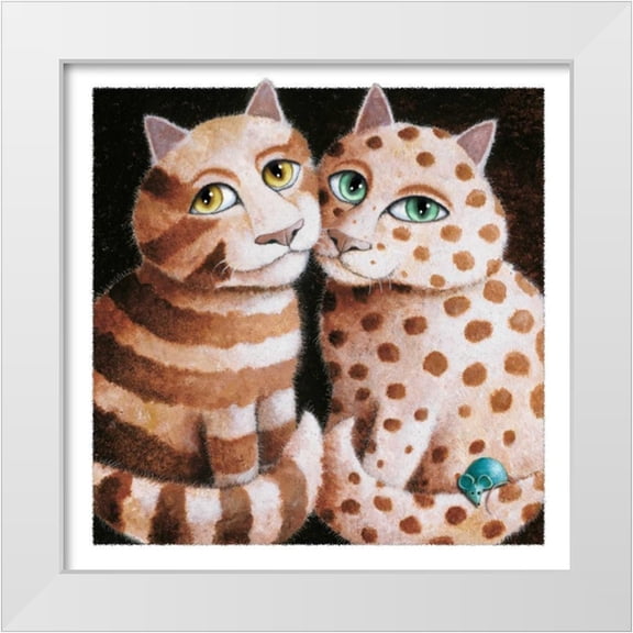 Seeley, Laura 12x12 White Modern Wood Framed Museum Art Print Titled - First Date (with Mouse)