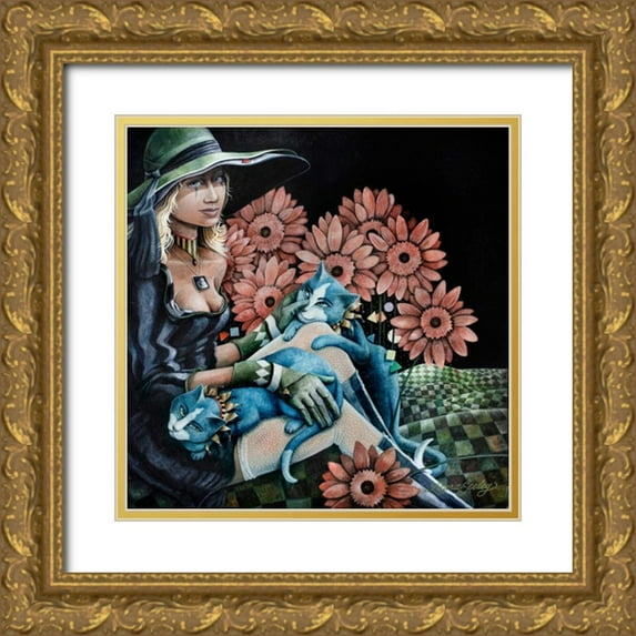 Seeley, Laura 15x15 Gold Ornate Wood Framed with Double Matting Museum Art Print Titled - Hints Revealed