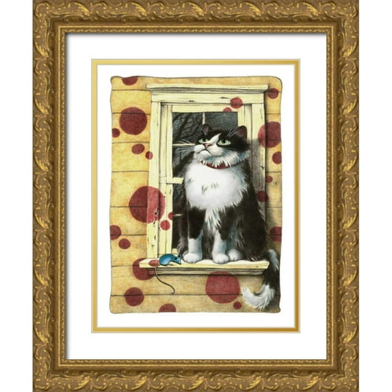 Seeley, Laura 15x18 Gold Ornate Wood Framed with Double Matting Museum Art Print Titled - Possibilities (with Mouse)