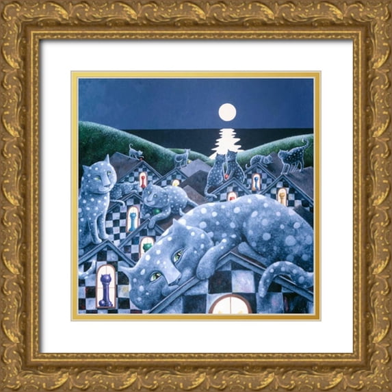 Seeley, Laura 26x26 Gold Ornate Wood Framed with Double Matting Museum Art Print Titled - Peaks and Peeks
