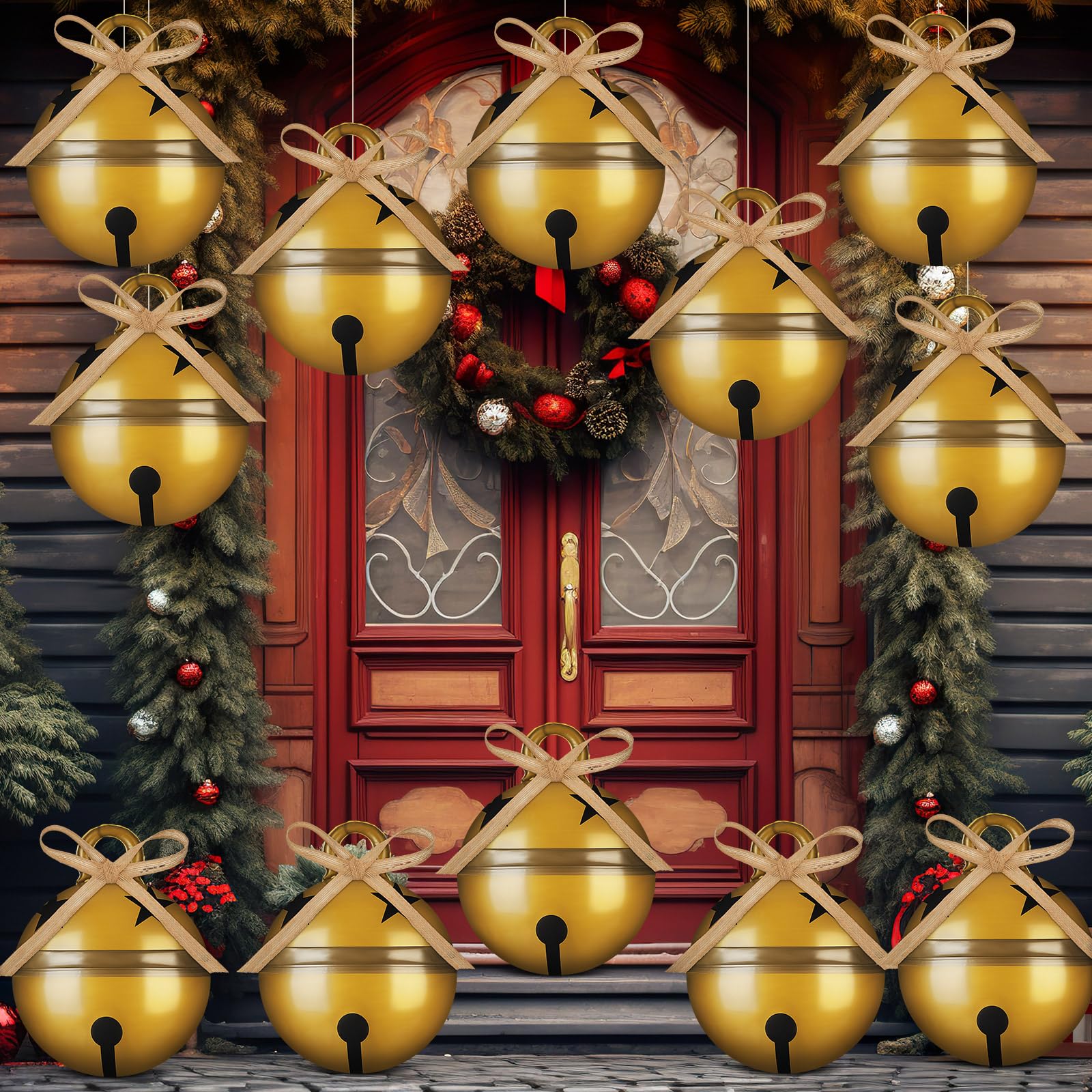 Fun Bell Seematn 11 Pcs 11.8 Inch Large Inflatable Christmas Bell Ornaments ...