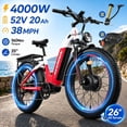 thumbnail image 1 of Seemoon 4OOOW Dual Motor Fat Tire Electric Dirt Bike 52V 20Ah Removable Battery 38 MH 160Nm 26 x 4 inch Long Range Hydraulic Brakes for Adults, 1 of 9