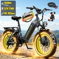 thumbnail image 1 of Seemoon Electric Bike for Adults 750W Motor 52V 25Ah 1300Wh 28MPH 105Mi 160Nm 40Deg 20"x4" Fat Tire Front Suspension Dual Disc Brakes Step Through, 1 of 8