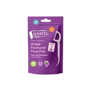 SEEN Ultra Smooth Grape Flavored Floss Picks with Nano-Hydroxyapatite, 80 Count Bag