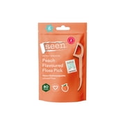 SEEN Ultra Smooth Peach Flavored Floss Picks with Nano-Hydroxyapatite, 80 Count Bag