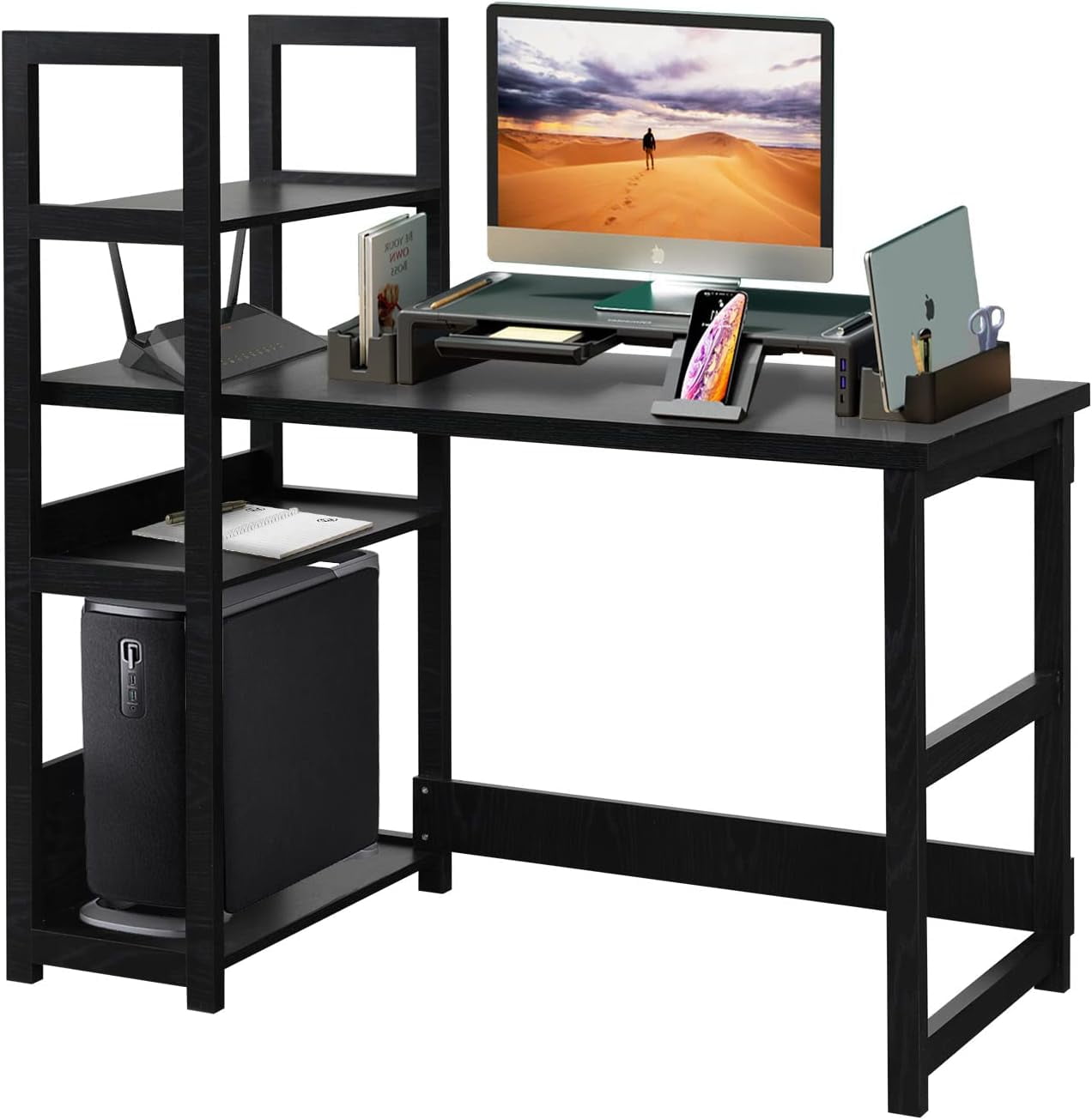 Seenda Desk, 47” Home Office Desk with CPU Stand