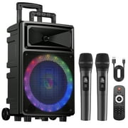 Seenda Karaoke Machine with 2 Wireless Microphones, Bluetooth Speaker, and Portable PA System – Includes FM Radio and 12" Woofer for Party