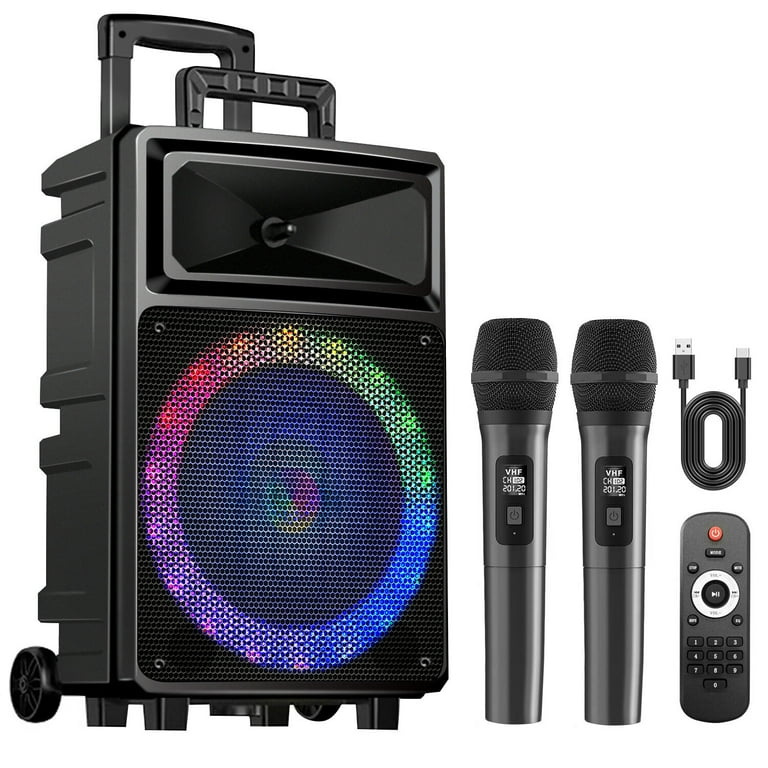 Seenda Karaoke Machine with Wireless Microphones, Bluetooth