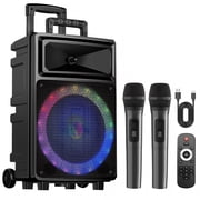 Seenda Karaoke Machine with 2 Wireless Microphones, Bluetooth Speaker, and Portable PA System   Includes FM Radio and 12 Woofer for Party