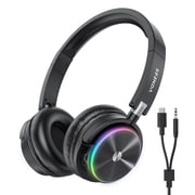 Seenda Kids Bluetooth Headphones with Microphone, 55Hrs Wireless/Wired Dual Mode, RGB Lights, 3.5mm/USB-C Cable, Comfort Fit for Children HEO-204