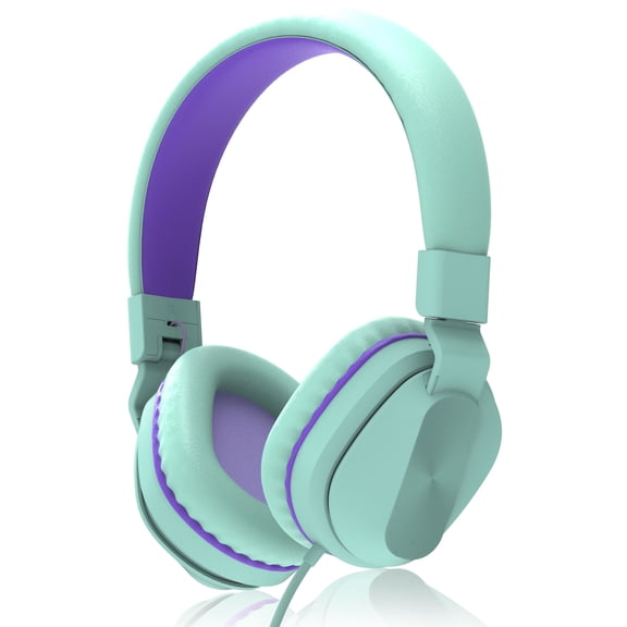 Seenda Kids Headphones, Wired Headphones for Kids On-Ear with Microphone, Foldable Stereo Tangle-Free Headphones for Girls Boys School Travel
