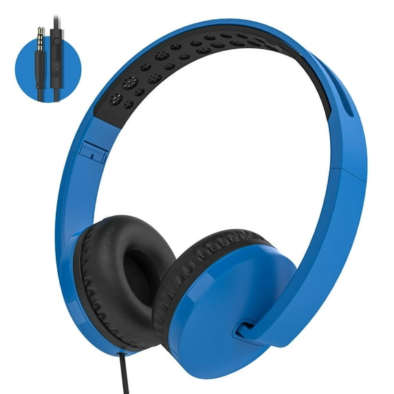 Jelly Comb On Ear Headphones with Mic Foldable 3.5mm Corded Headphones Wired Headsets Volume Control for Cell Phone, Tablet, PC, Laptop, MP3/4