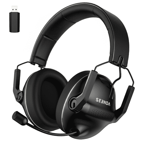 Seenda Wireless Gaming Headset for PC PS4 PS5, 2.4G USB Gamer Headphones with Embeddable Microphone
