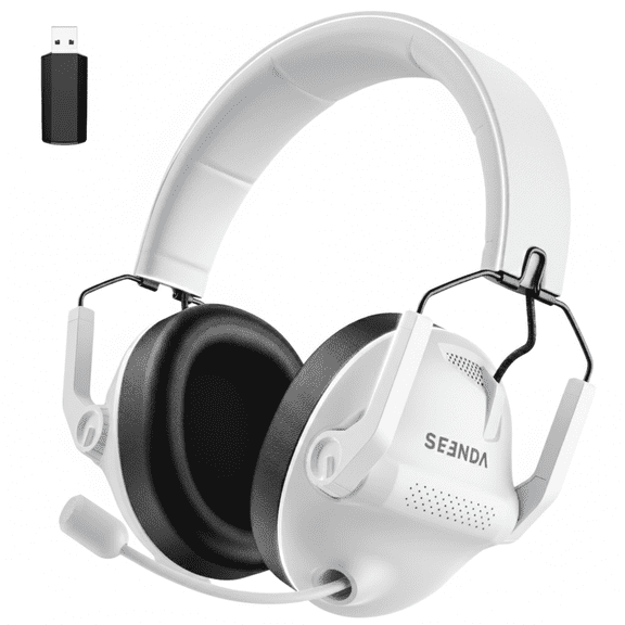 Seenda Wireless Gaming Headset for PC PS4 PS5, 2.4G USB Gamer Headphones with Embeddable Microphone