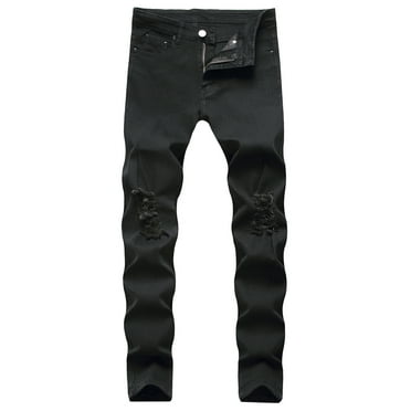 Seeotter Boy's Skinny Fit Ripped Destroyed Distressed Stretch Slim Jeans Pants