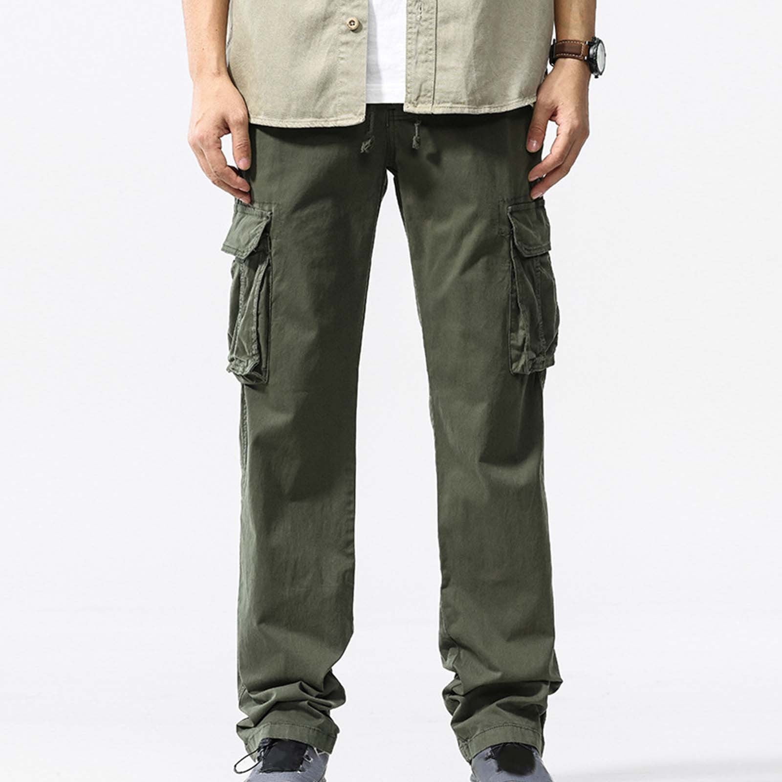 Cresay Men's Winter Cargo Pants - Fleece Lined, Casual Military Style, Loose Fit For Outdoor Activities - View #4