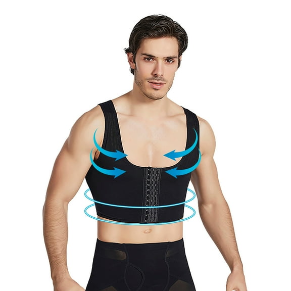 Seeotter Men's Compression Corset Vest Slimming Undershirt Male Corset Tank Tops