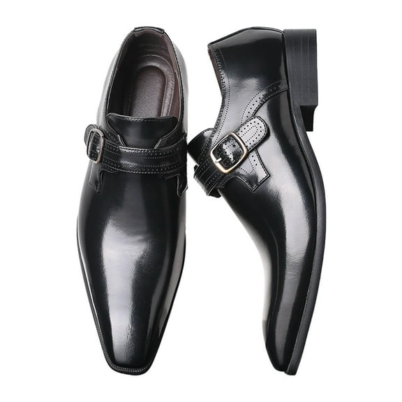 Seeotter Men's Pointed-Toe Tuxedo Dress Shoes Casual Slip-on Loafer