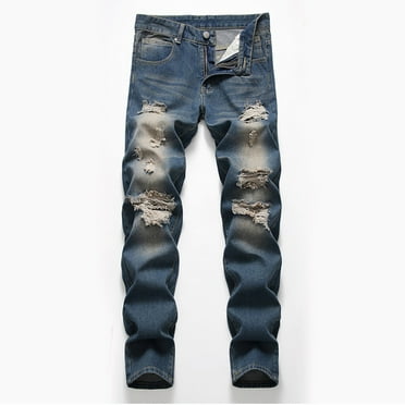 Seeotter Men's Slim Fit Jeans Stretch Ripped Skinny Jeans for Men, Fashion Straight Leg Comfort Flex Waist Casual Pants