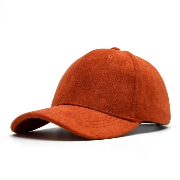 Seeotter Plain Faux Suede Leather Adjustable Structured Baseball Cap