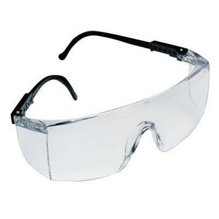 Seepro Plus Fighter Protective Eyewear, Clear Anti-Fog Poly Lens, Black Temple