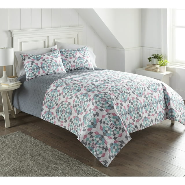 Seersucker 6-in-1 Quilt Set, Full/Queen, Modern Quilt