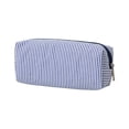 thumbnail image 1 of Seersucker Pencil Case Student Desk Organizer Pouch Rectangular Zipper Stationery Storage Bag for School Office Travel, 1 of 4