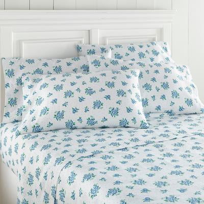 Seersucker Sheet Set, King, Forget Me Not