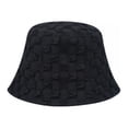 thumbnail image 1 of Seersucker Shirred Bucket Hat Spring Summer Sun Visor Hat Casual Plaid Travel Cap, 1 of 5