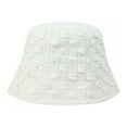 thumbnail image 1 of Seersucker Shirred Bucket Hat Spring Summer Sun Visor Hat Casual Plaid Travel Cap, 1 of 5