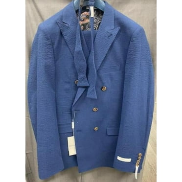 Seersucker Suit - Summer Suit Blue