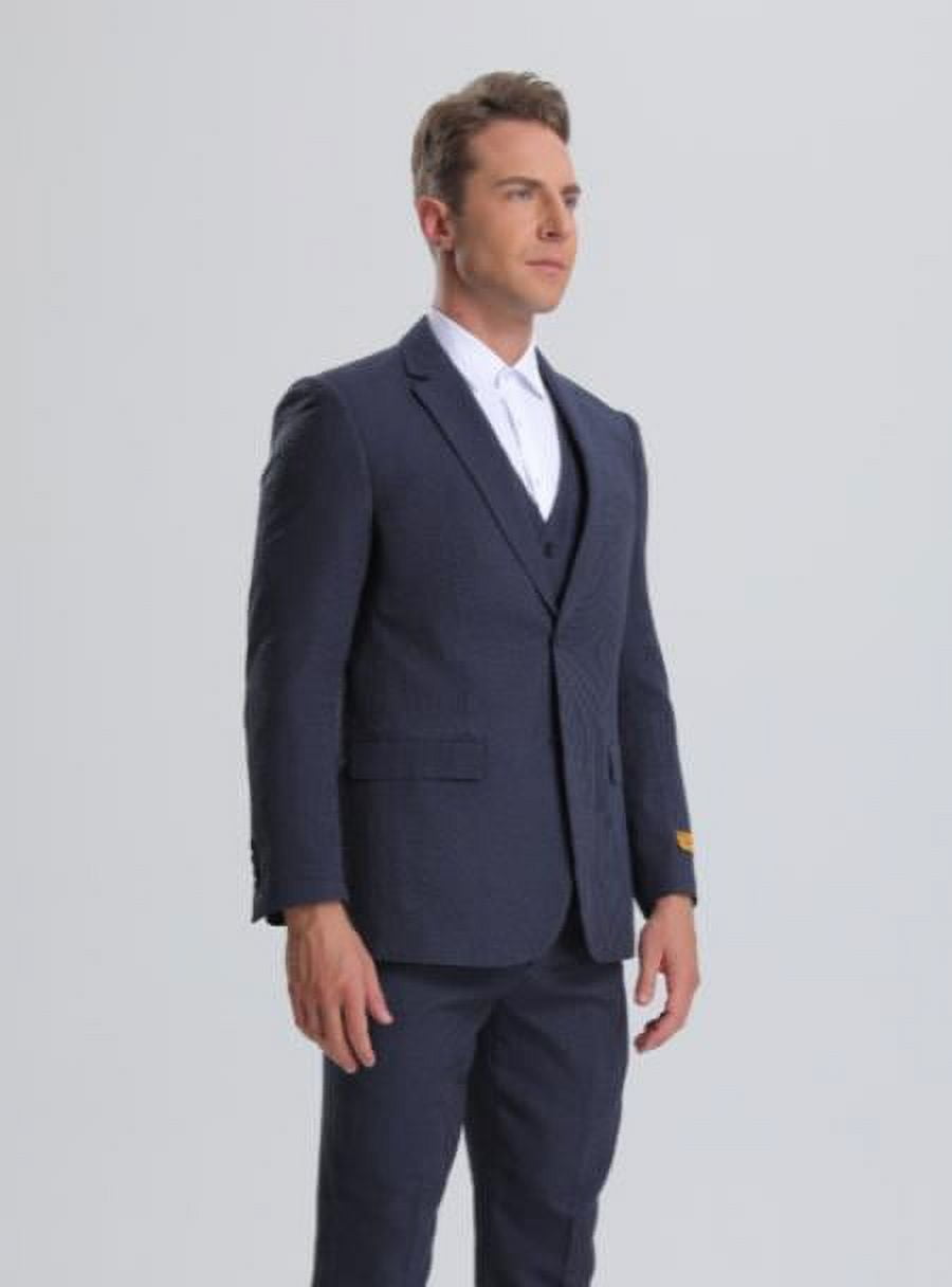 Mens Seersucker Suit With Short in Color Light Blue - Summer Fabric Casual look Mini Pinstripe main image 0