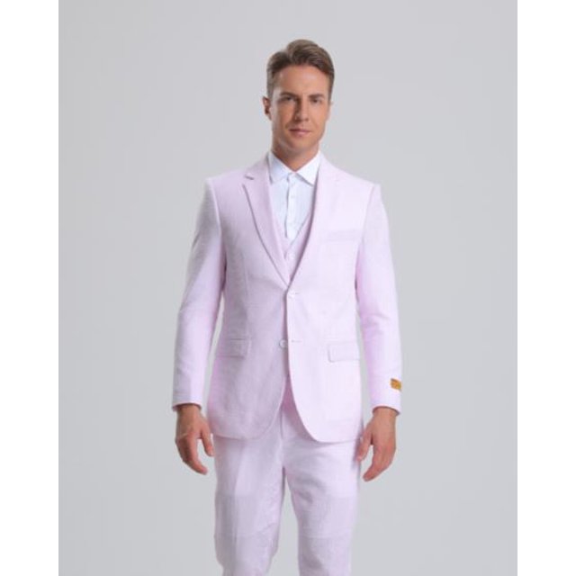 Seersucker Suit - Black Suit - Summer Pinstripe Suit - Single Breasted Modern Fit