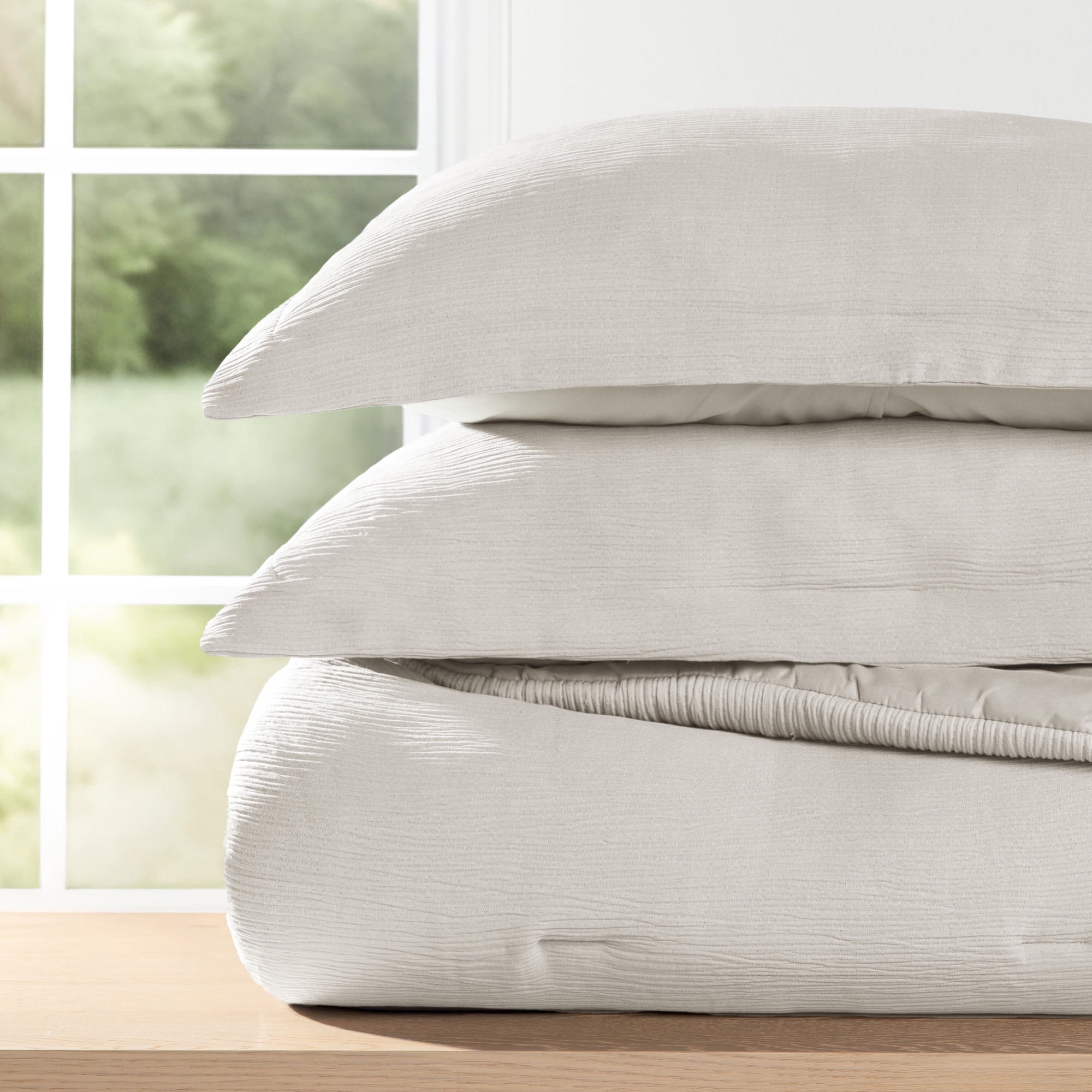 Cloud Weave Textured Comforter Set Plush All-Season Down Alternative Bedding - Comfort Canopy