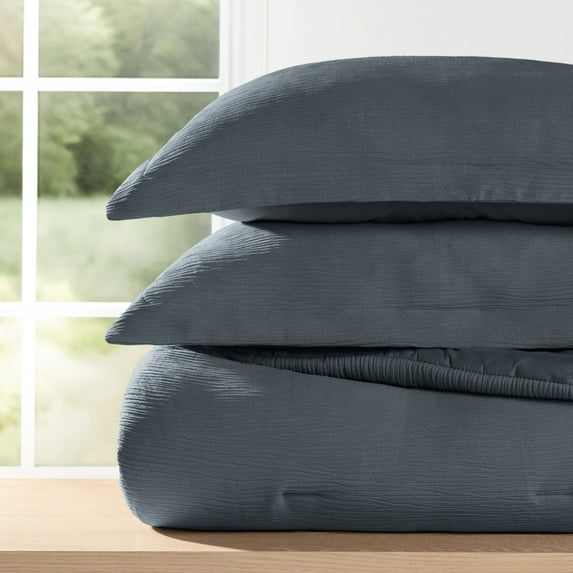 Cloud Weave Textured Comforter Set Plush All-Season Down Alternative Bedding - Comfort Canopy