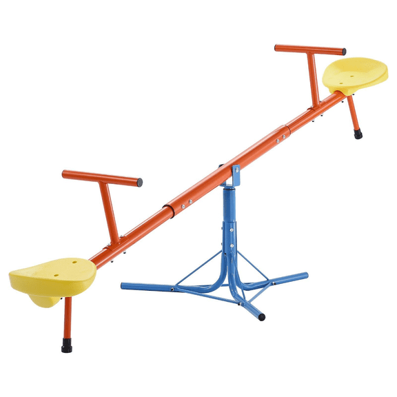 Seesaw 360 Rotating Teeter Totter - 100lbs Capacity - Dual Seat, Ages 3+, Outdoor Play Equipment, Stable Metal Design