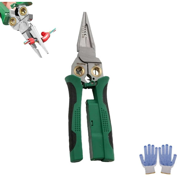 Seese Wire Stripper, 8 in 1 Wire Stripper, Pinzas De Electricidad, Electric Pliers, Pro Multicraft Wire Stripping Tool, Electric Wire Stripping Tool for Cutting and Pulling (Green)