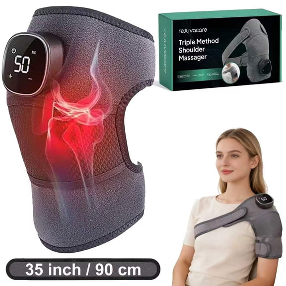 Rejuvacare Shoulder Massager - Rejuvacare Triple Method Massager-Heat, Massage & Compression for Pain Relief Deep Tissue,Cordless Shoulder Heating Pad with Massage,Rotator Cuff Heating Pad