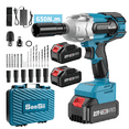 thumbnail image 1 of Seesii Power Cordless Impact Wrench 650Nm 1/2'', 3 in 1 Brushless Impact Wrench Kits, High Torque 3300RPM Impact Gun w/ 2x 4.0 Ah Batteries, 6 Sockets, 9 Drill, 6 Screws, WH700, 1 of 10