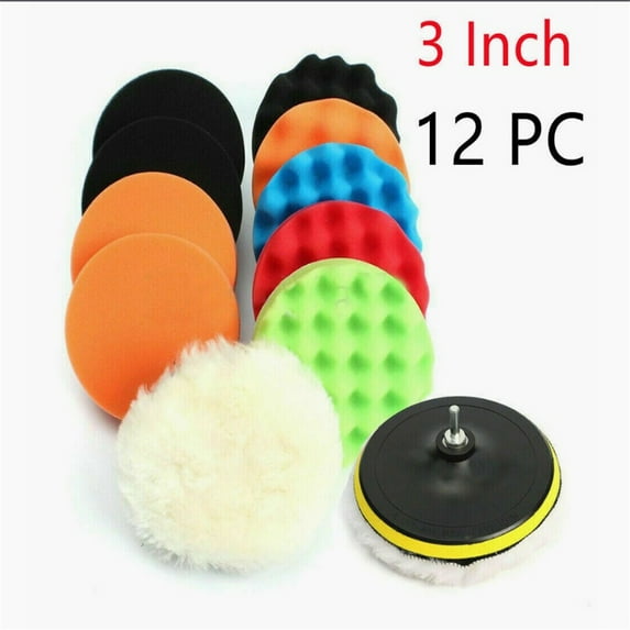 Seetaras 12 pcs 3 Inch Buffing Polishing Pads Buffer Polisher Kit Headlight Restoration Kit For Polishing Waxing Sealing Glaze
