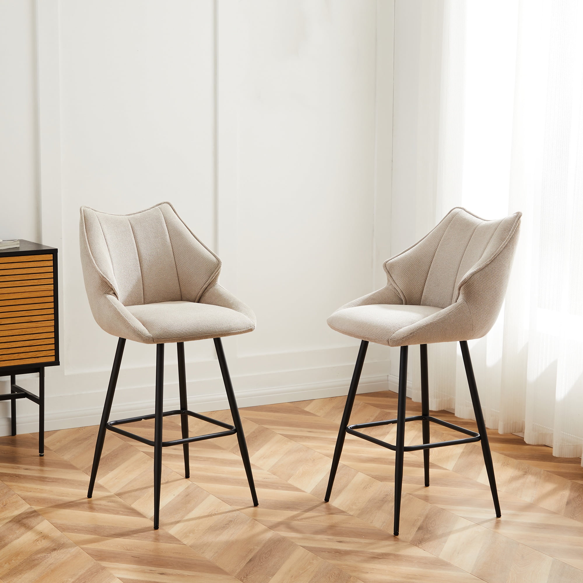 Seetaras 26'' Counter Height Bar Stools Chairs Set of 2, Armless