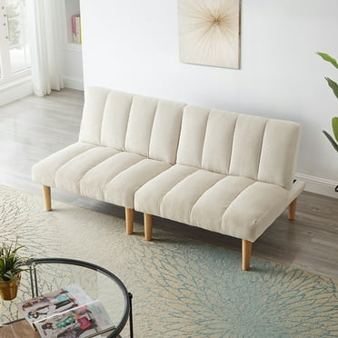 Seetaras 65.75"Convertible Sofa Bed, Folding Futon,Corduroy fabric,Ajustable 3 Angles,with High-density Spring Pads, Solid Wood Legs