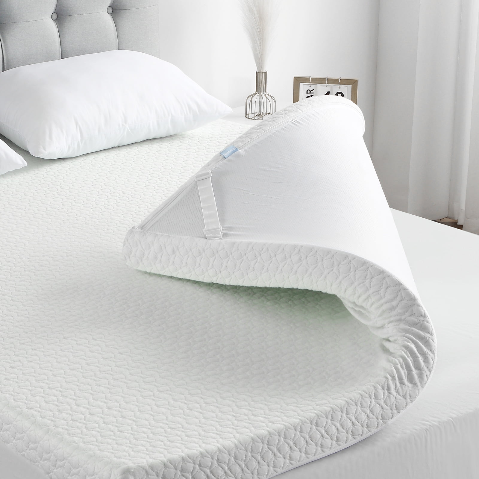 Seetaras Full/King/Cal King Mattress Topper, Medium Firm Foam Mattress